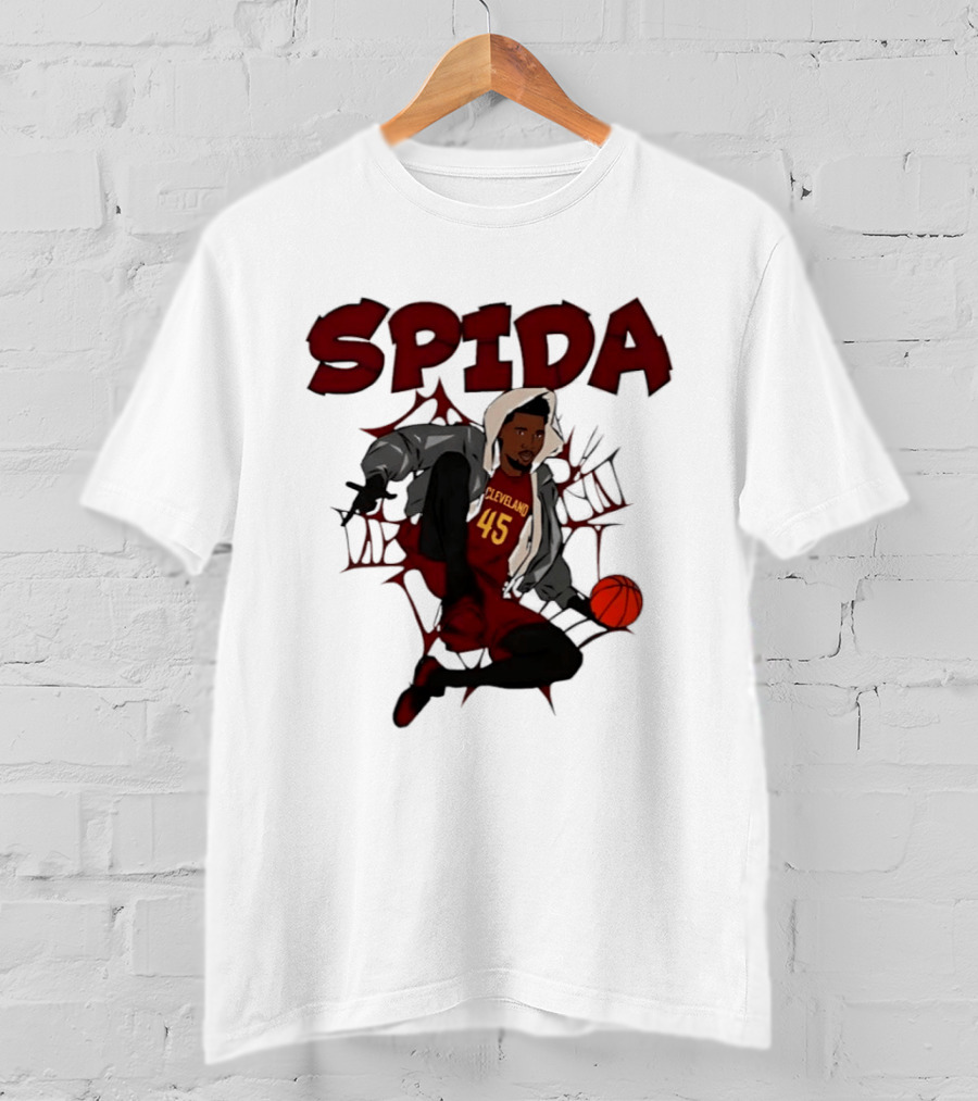 SPIDA Cleveland 45 Donovan Mitchell Basketball Spider Web T-Shirt
