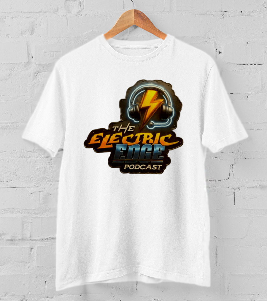 The Electric Edge Podcast Headphone Lightning Bolt T-Shirt