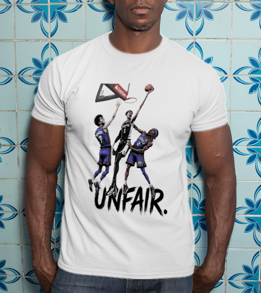Unfair Victor Wembanyama San Antonio Spurs Chet Holmgren Shai Gilgeous Alexander Basketball Jump Contest T-Shirt