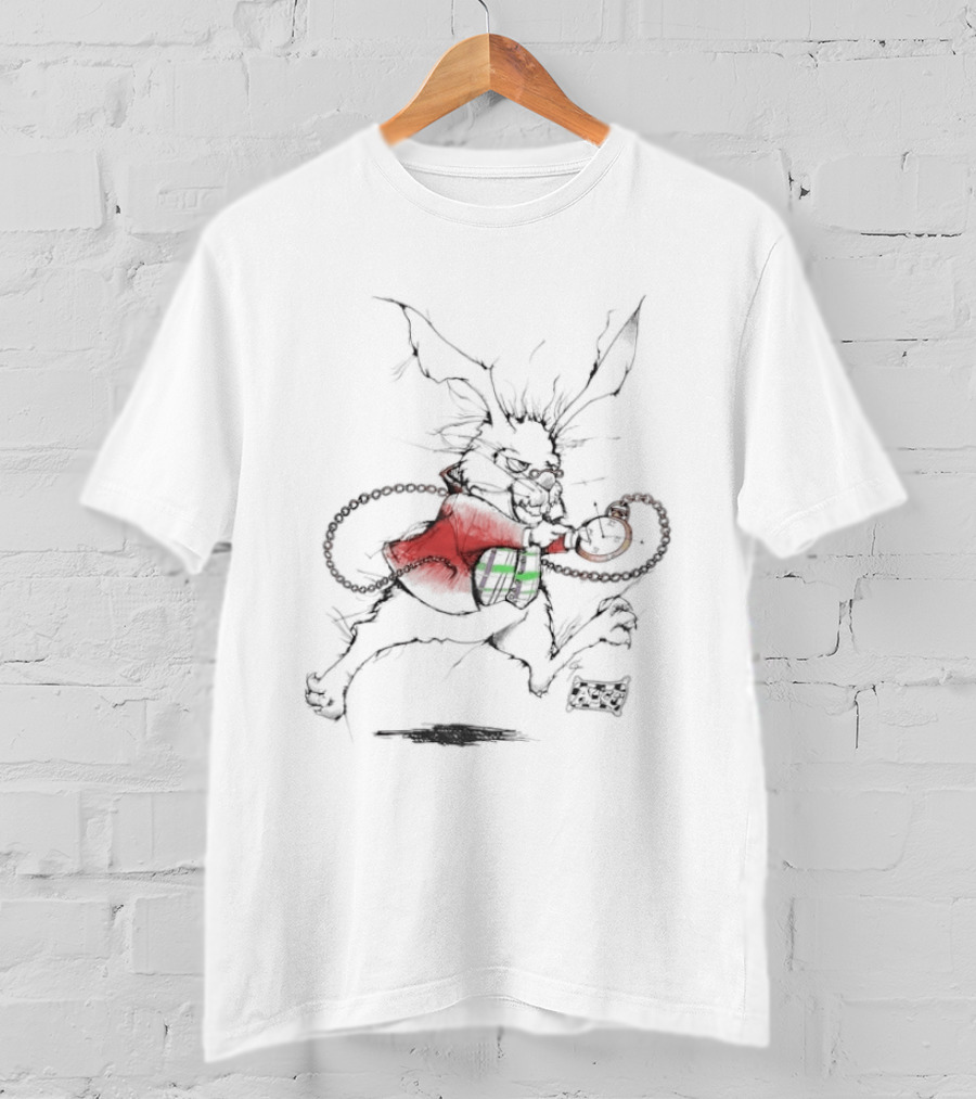 White Rabbit Andazia International Alice In Wonderland 90s Disney Cartoon Vintage Aesthetic T-Shirt