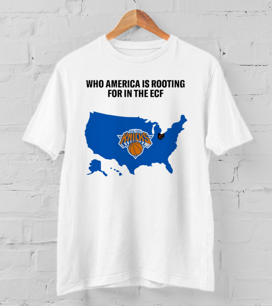 Who America Is Rooting For In The ECF Knicks USA Map Basketball T-Shirt