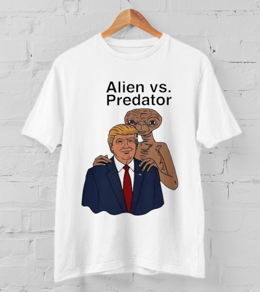 Alien Vs Predator Donald Trump ET Parody Fashion T-Shirt