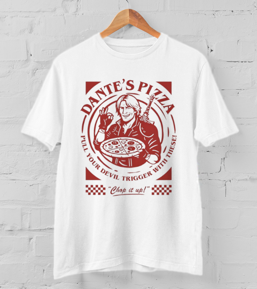 Dante's Pizza Devil May Cry Pizza Chop It Up Gaming Fans T-Shirt