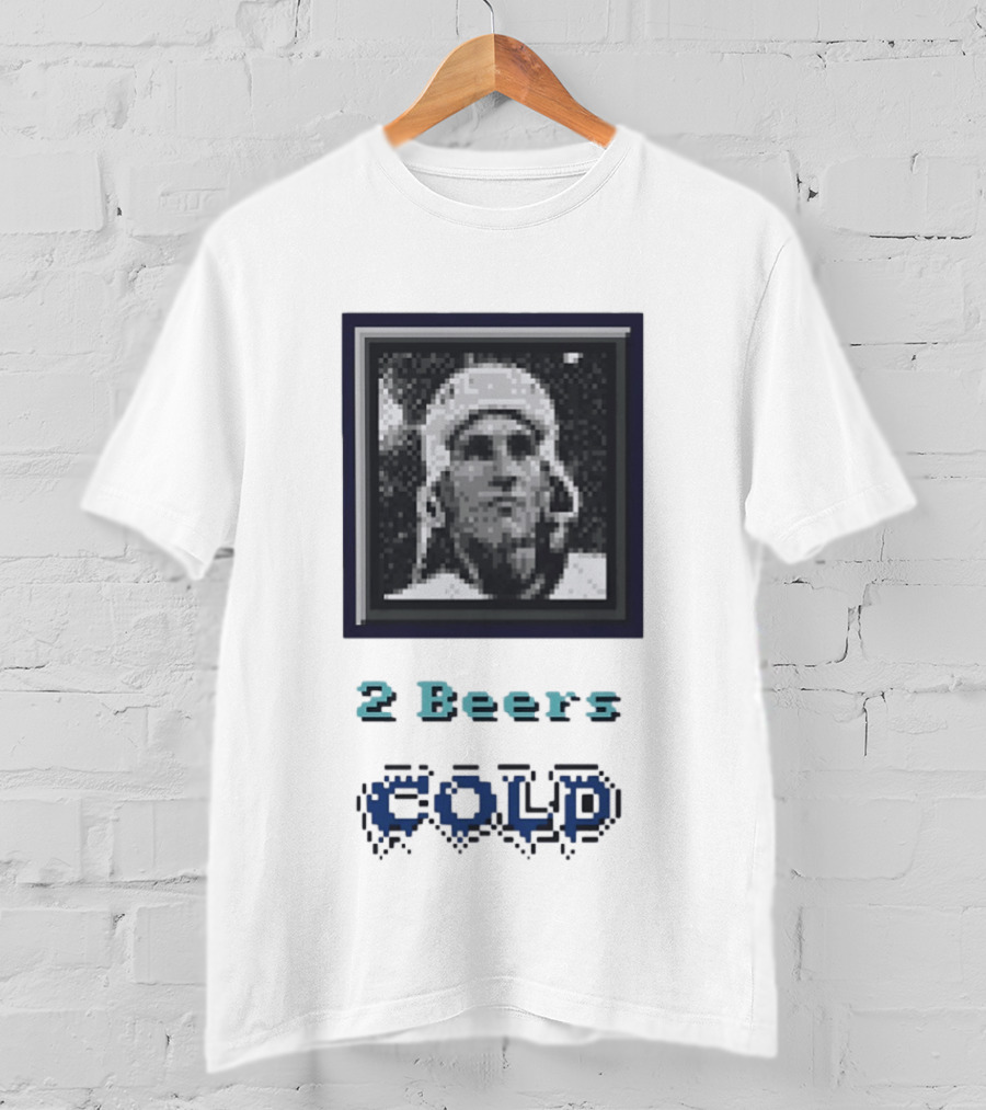 John Elway Denver Broncos Pixel Art 2 Beers Cold T-Shirt