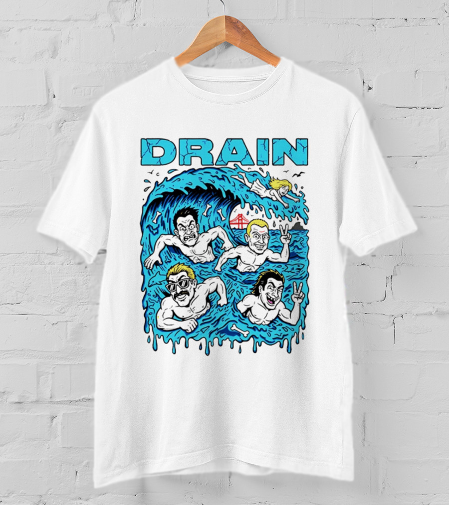 Drain Band Butthole Surfers Caricature Wave Surf T-Shirt