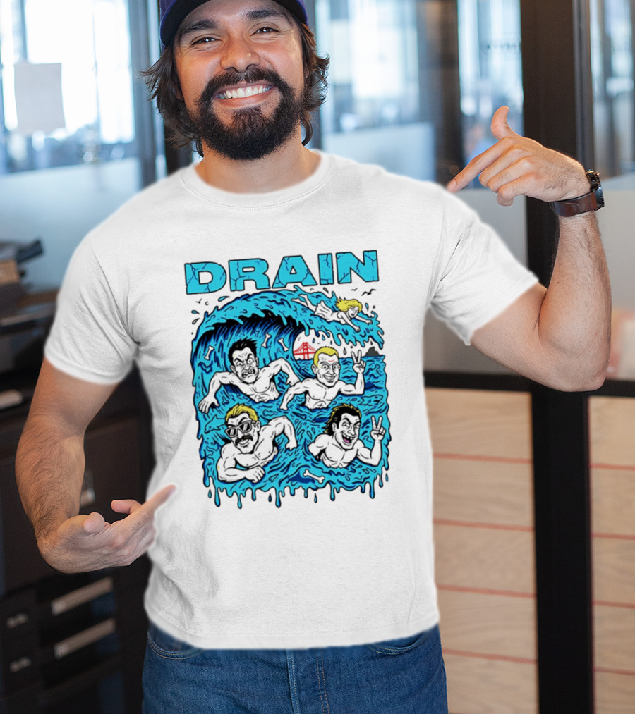 Drain Band Butthole Surfers Caricature Wave Surf T-Shirt