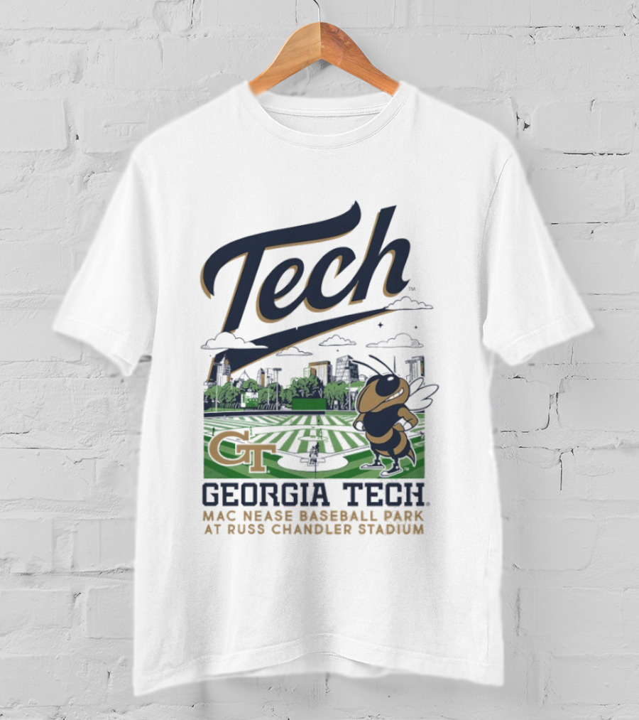 Georgia Tech Yellow Jackets Mac Nease Baseball Park Russ Chandler Stadium T-Shirt