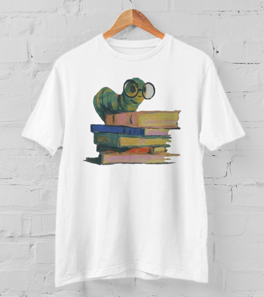 Literary Bookworm Glasses Stack Books T-Shirt