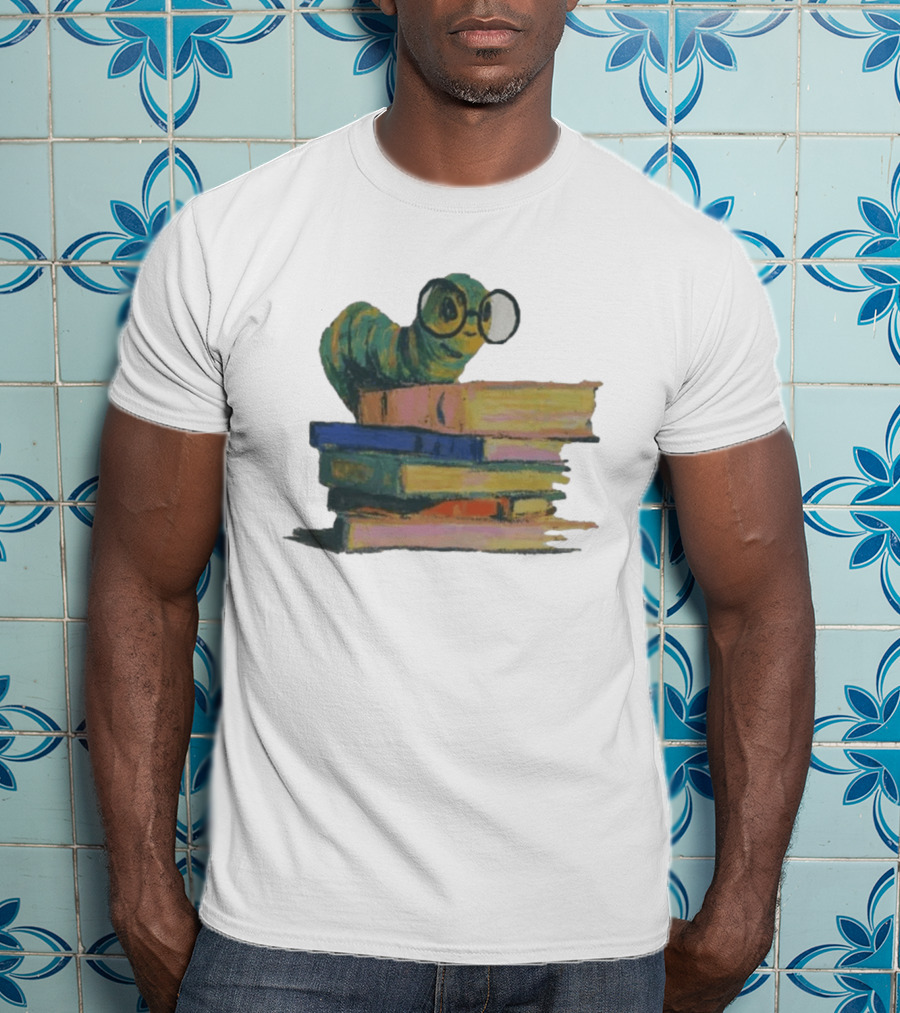 Literary Bookworm Glasses Stack Books T-Shirt