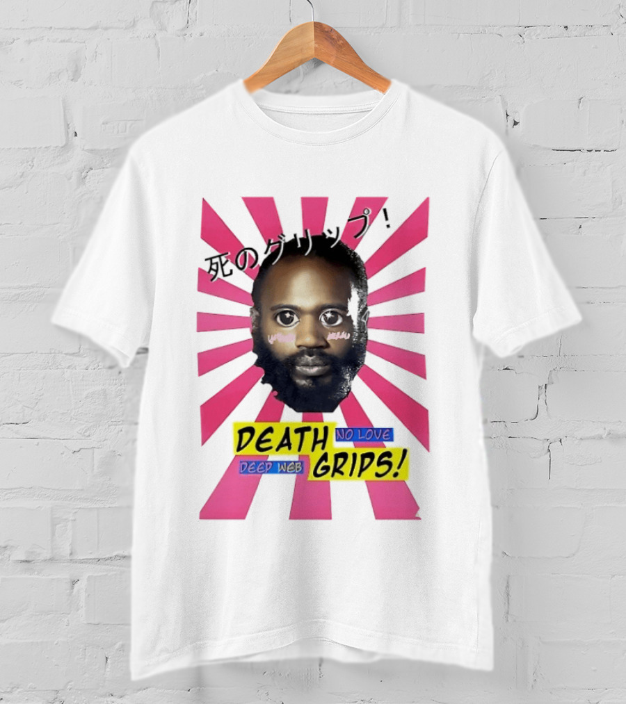 Stefan Burnett Death Grips No Love Deep Web Japanese Text Pink Sunburst T-Shirt