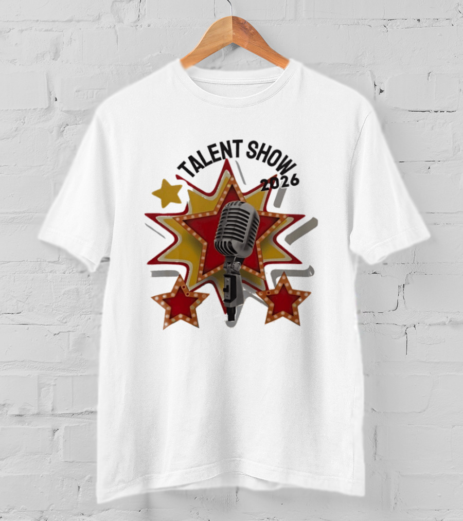 Talent Show 2026 Star Performer Mic And Stars T-Shirt