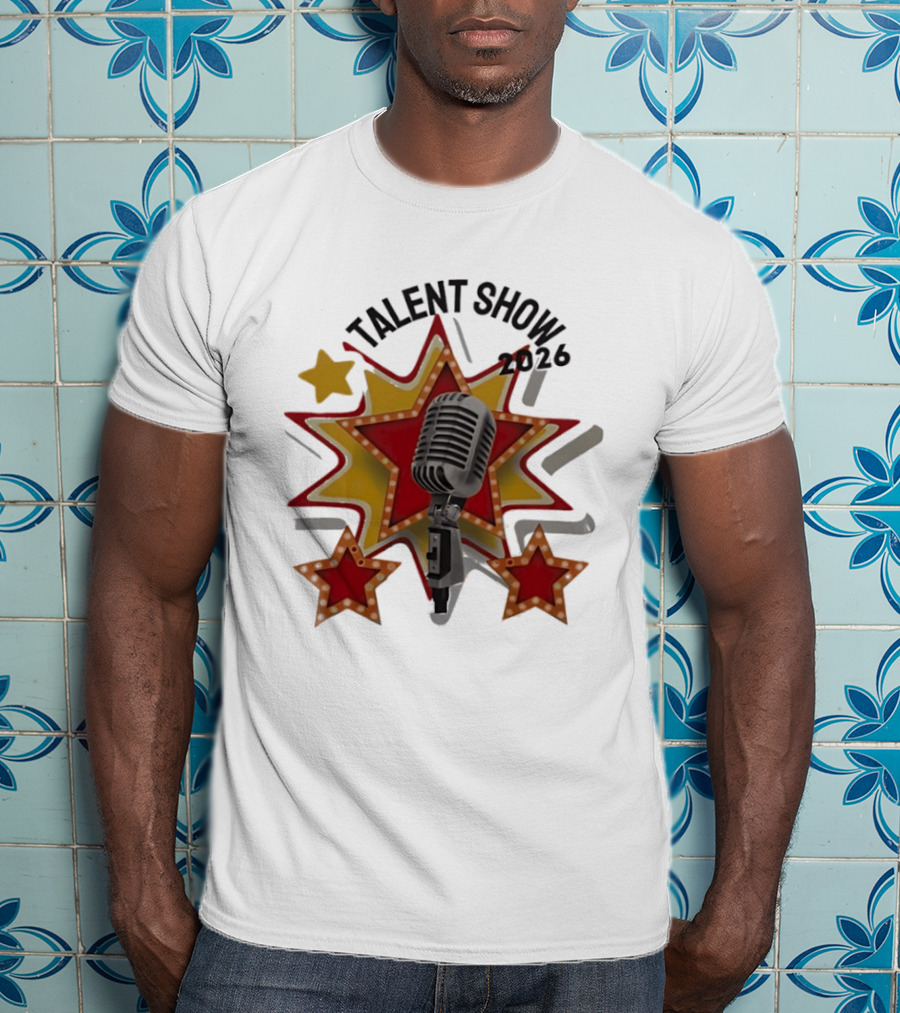 Talent Show 2026 Star Performer Mic And Stars T-Shirt