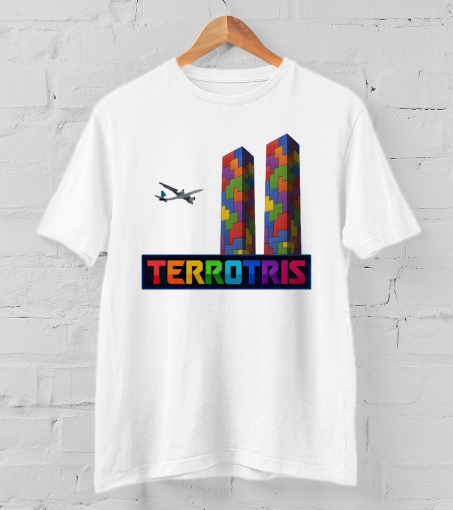 Terrortris Tetris Block Towers With Plane T-Shirt