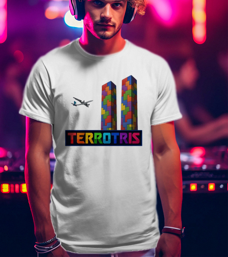 Terrortris Tetris Block Towers With Plane T-Shirt