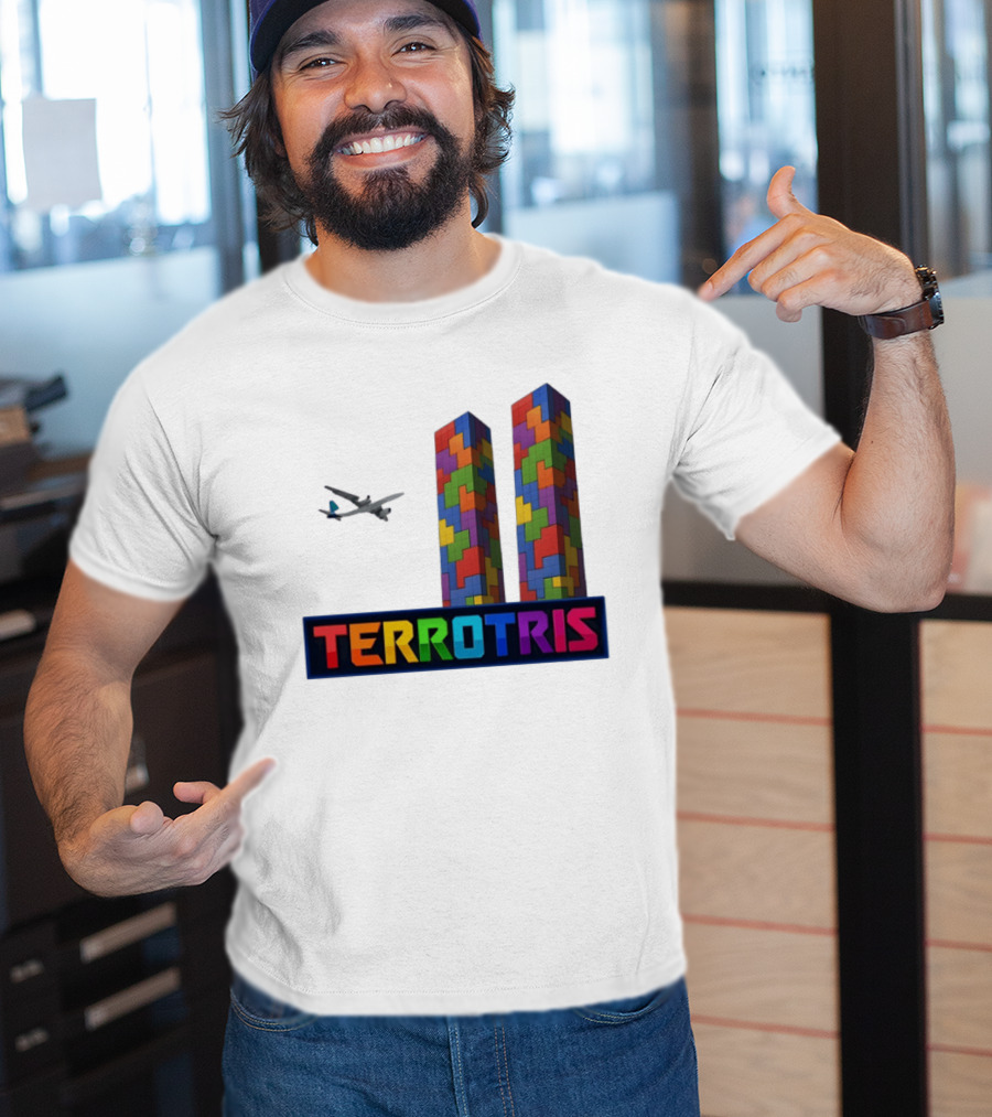 Terrortris Tetris Block Towers With Plane T-Shirt