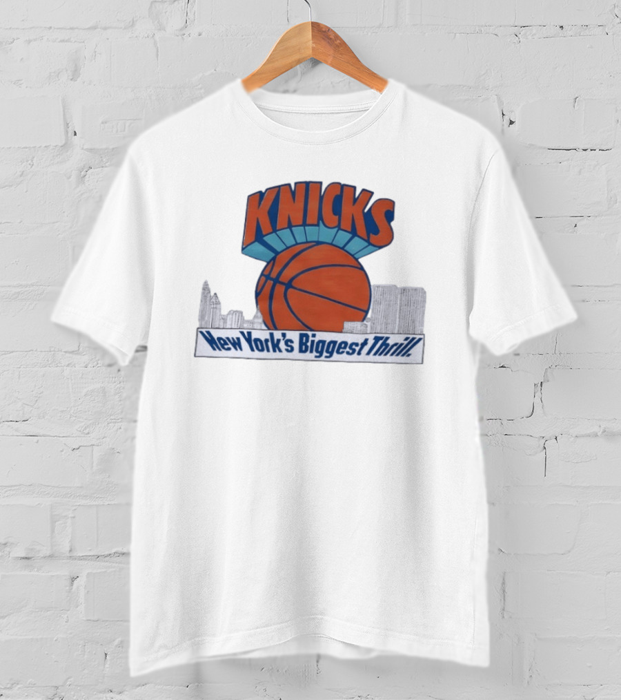 Knicks New York's Biggest Thrill Basketball Skyline T-Shirt