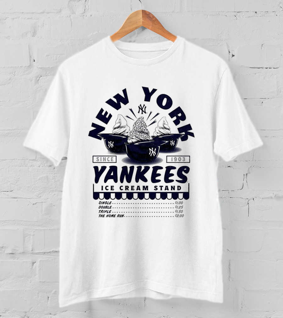 New York Yankees Ice Cream Stand Dessert Helmets Since 1903 T-Shirt