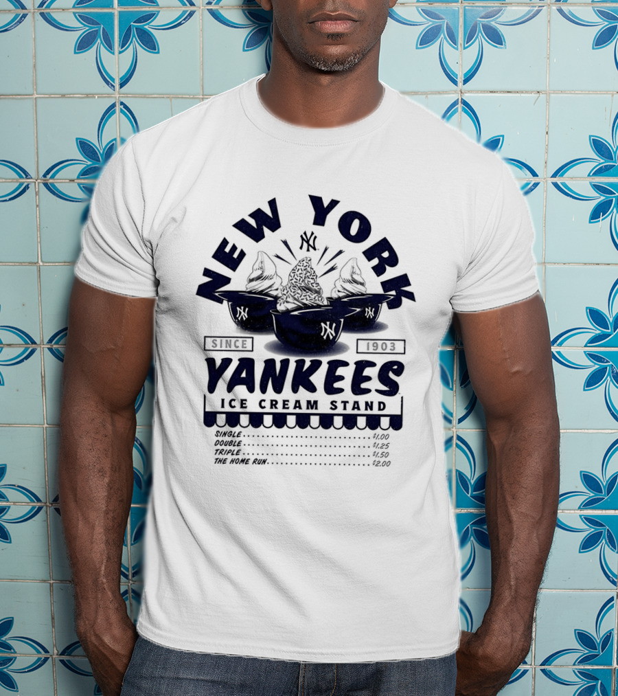 New York Yankees Ice Cream Stand Dessert Helmets Since 1903 T-Shirt