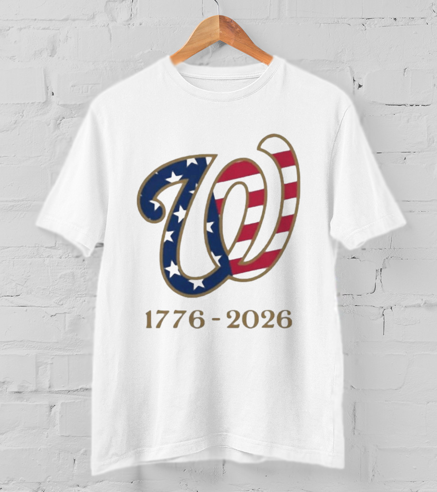 Washington Nationals America 250 Flag W 1776 2026 Stars And Stripes Anniversary T-Shirt