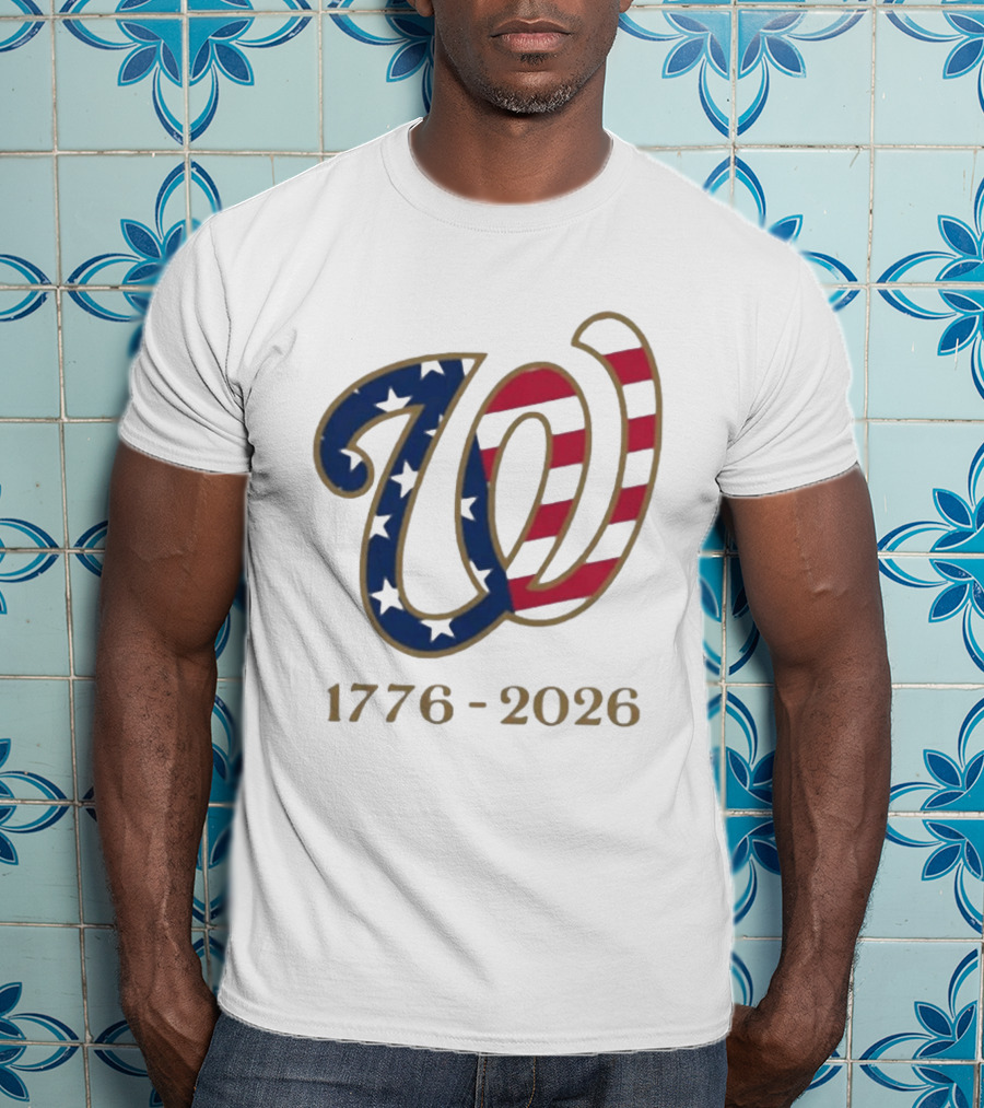 Washington Nationals America 250 Flag W 1776 2026 Stars And Stripes Anniversary T-Shirt