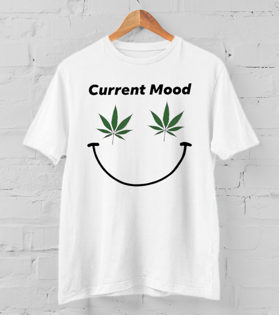 Current Mood Weed Smile Face Leafs T-Shirt