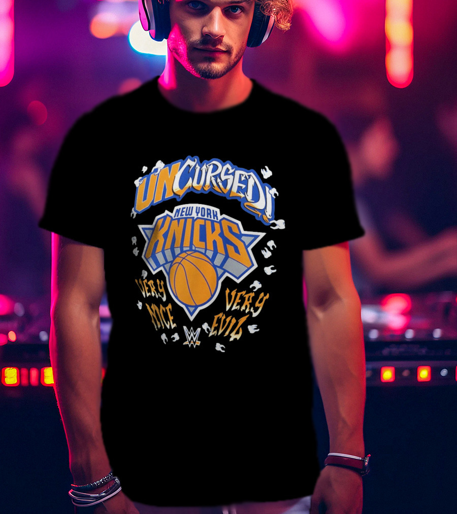 Uncursed New York Knicks Very Nice Very Evil Danhausen WWE T-Shirt
