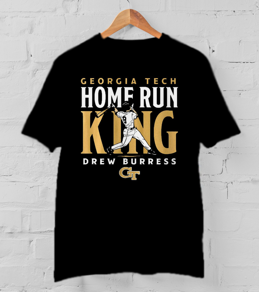 Georgia Tech Yellow Jackets Home Run King Drew Burress Baseball Gt T-Shirt