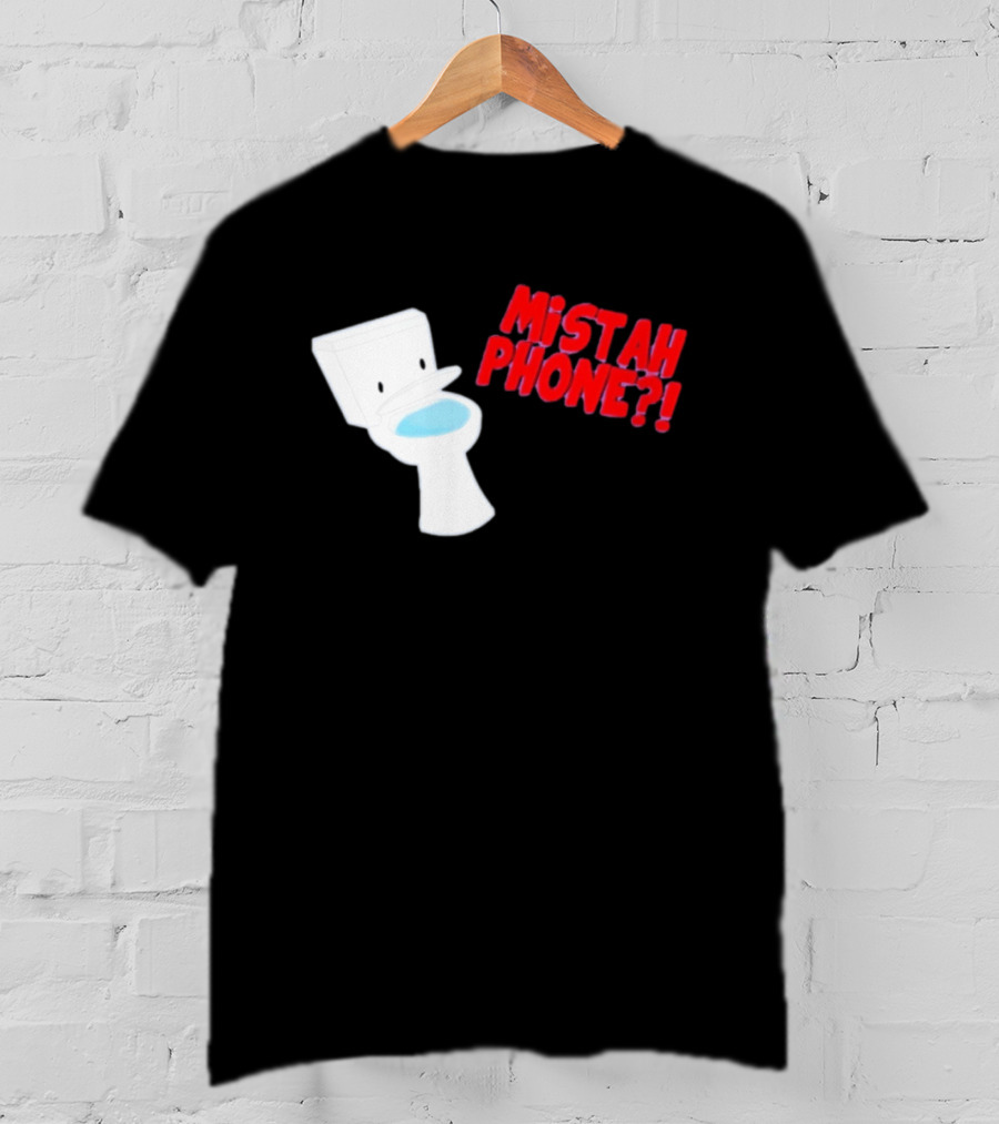 Mistah Phone Toilet Pun Illustration Humor T-Shirt