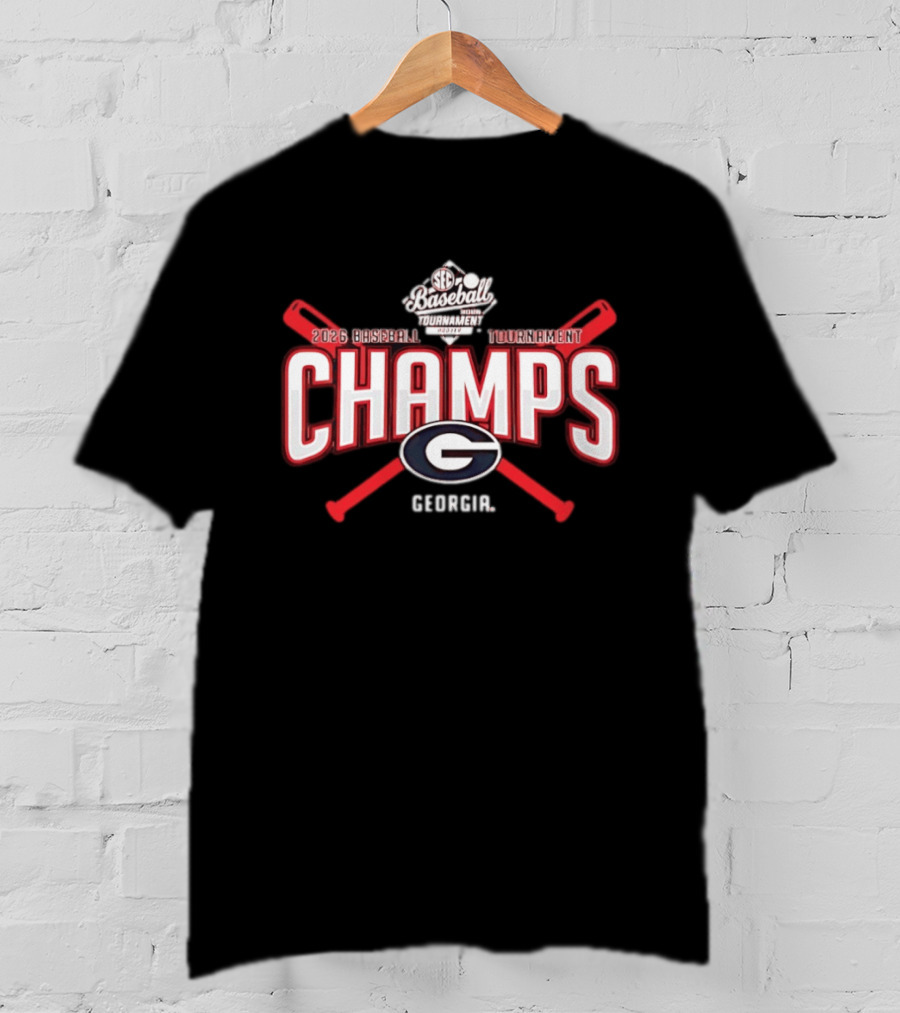 SEC Baseball Tournament 2026 Champs Georgia Bulldogs T-Shirt