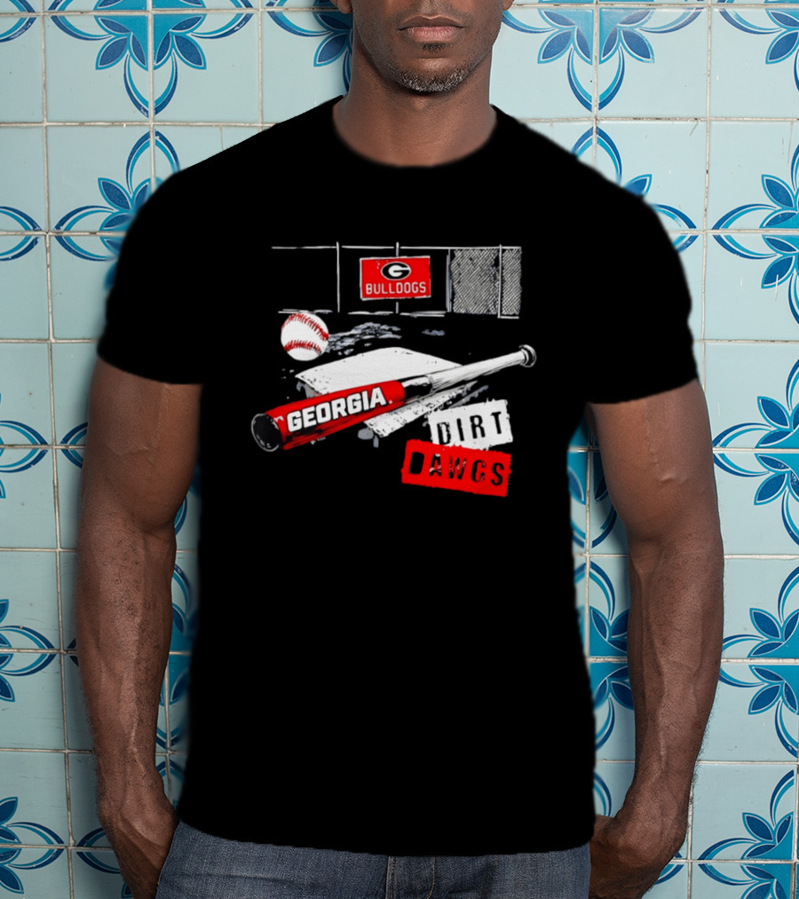 Georgia Bulldogs Baseball Dirt Dawgs Field Bat And Ball T-Shirt