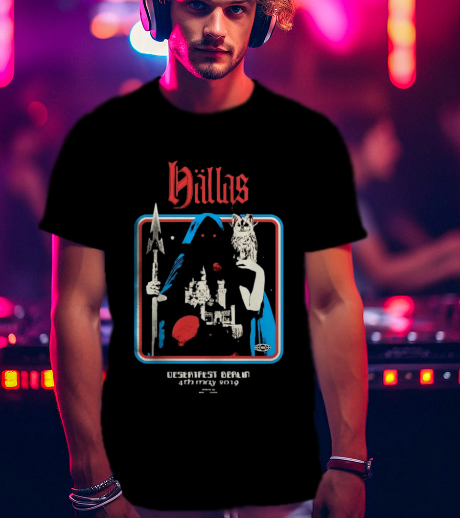 Hällas Desertfest Berlin Wizard Owl Castle 4th May 2019 T-Shirt