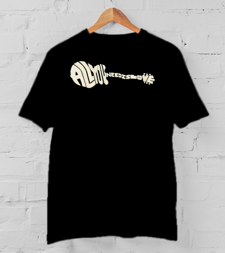 All You Need Is Love Peace And Music Guitar T-Shirt