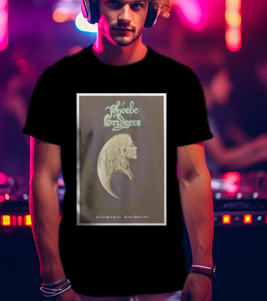 Phoebe Bridgers Moon Profile Greenville South Carolina Tuesday May 19 2026 T-Shirt