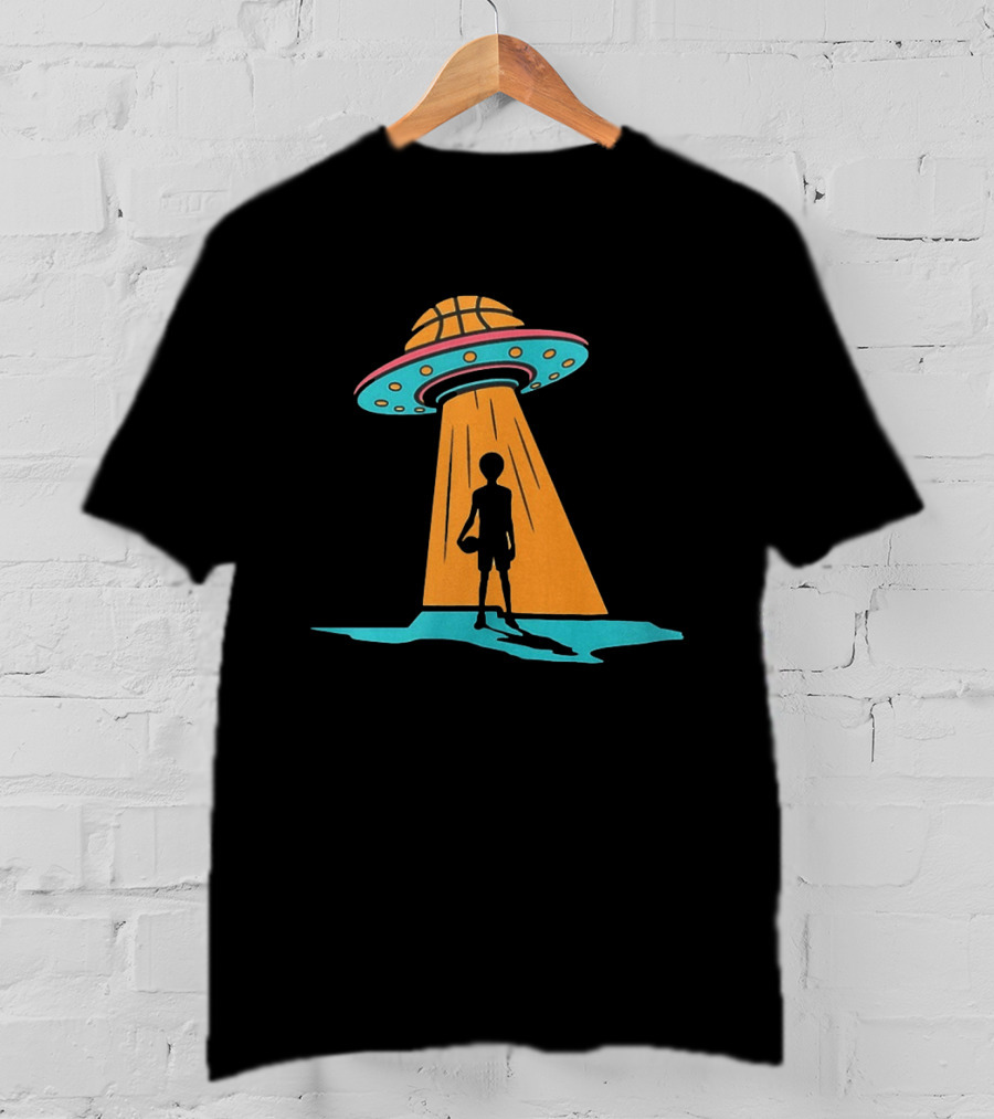 San Antonio Spurs Basketball UFO Alien Abduction Hoops T-Shirt