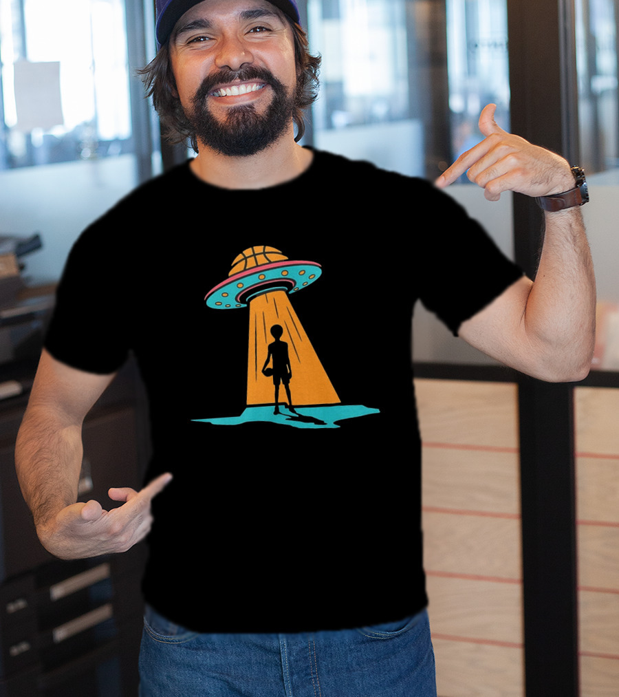 San Antonio Spurs Basketball UFO Alien Abduction Hoops T-Shirt