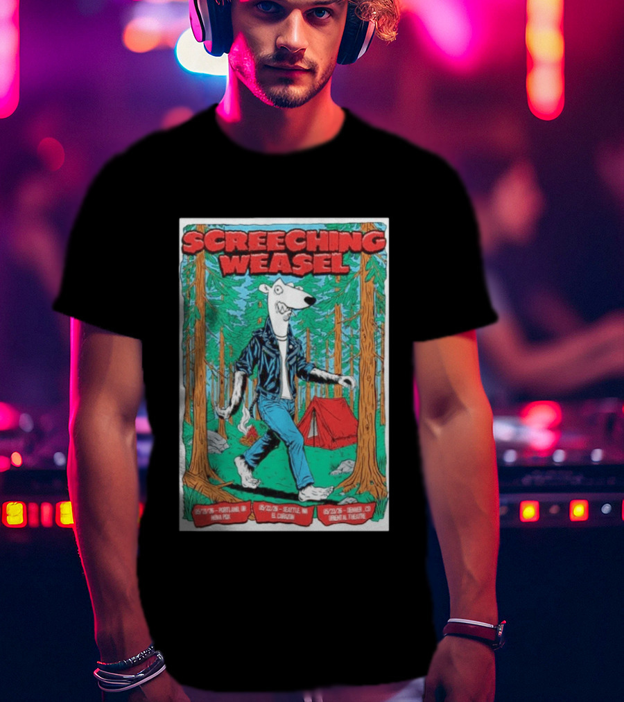 Screeching Weasel Punk Rocker Forest Weasel Tour Portland Seattle Denver T-Shirt