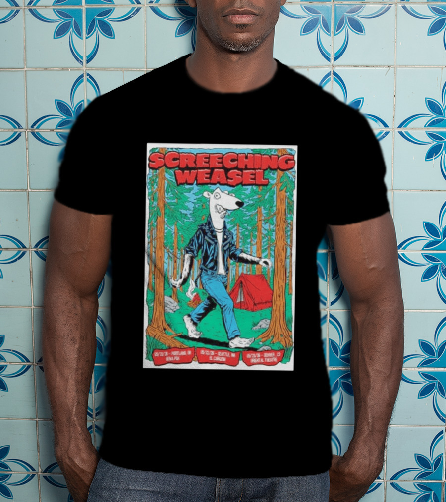 Screeching Weasel Punk Rocker Forest Weasel Tour Portland Seattle Denver T-Shirt