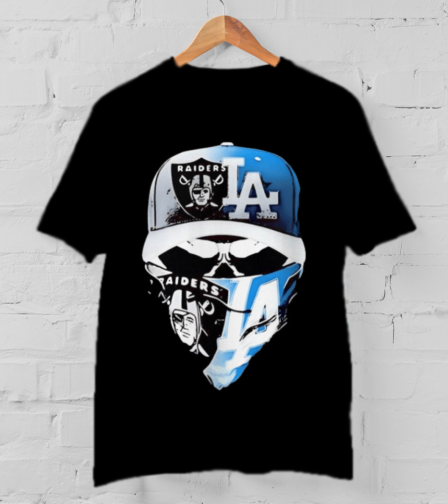 Las Vegas Raiders Los Angeles Dodgers Split Raiders LA T-Shirt
