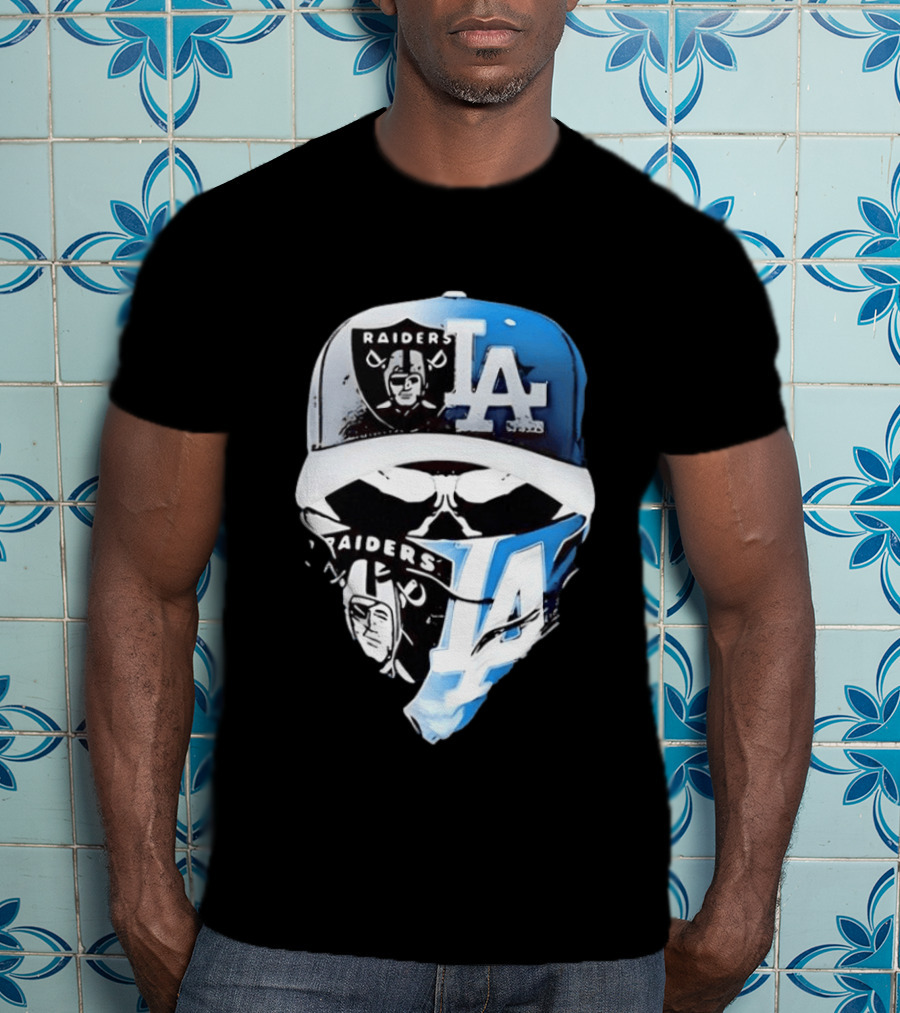 Las Vegas Raiders Los Angeles Dodgers Split Raiders LA T-Shirt
