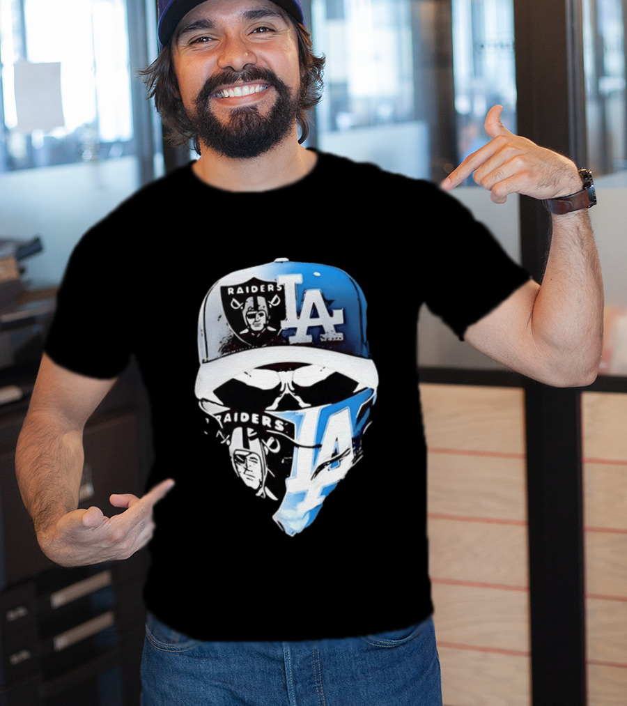 Las Vegas Raiders Los Angeles Dodgers Split Raiders LA T-Shirt