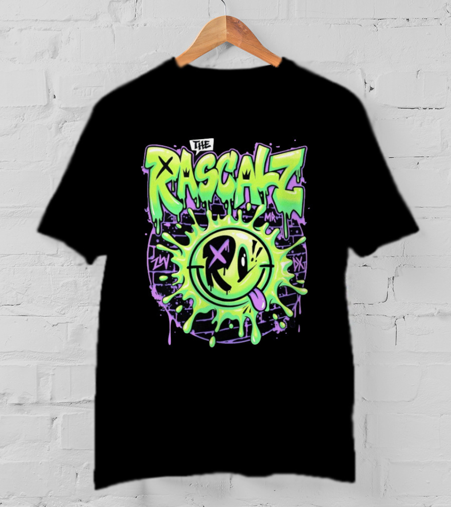 The Rascalz AEW Slime Smiley Graffiti T-Shirt