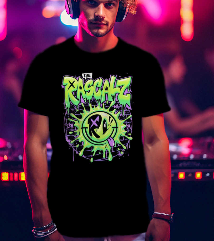 The Rascalz AEW Slime Smiley Graffiti T-Shirt