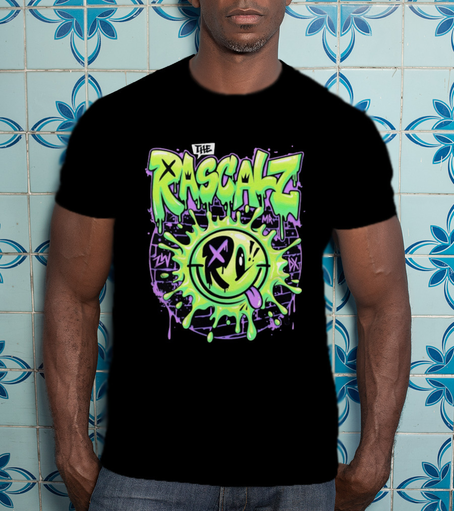 The Rascalz AEW Slime Smiley Graffiti T-Shirt