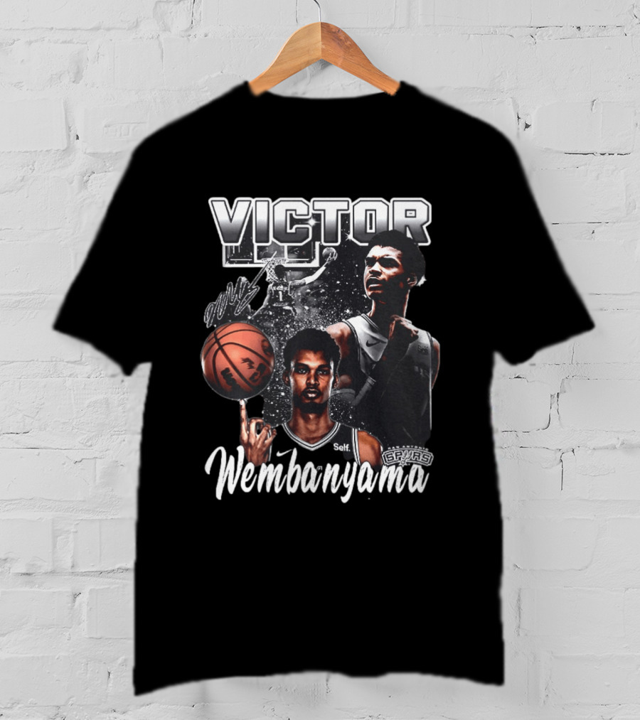 Victor Wembanyama Spurs Basketball Dunk Spinning Posing T-Shirt