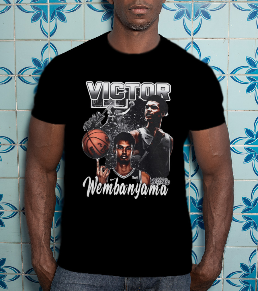 Victor Wembanyama Spurs Basketball Dunk Spinning Posing T-Shirt