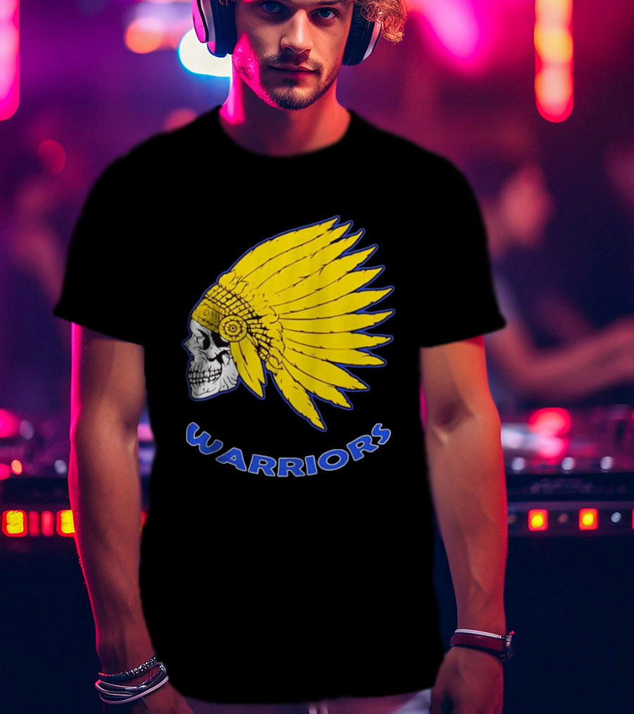 Warriors Fearless Spirit Skull Yellow Headdress T-Shirt