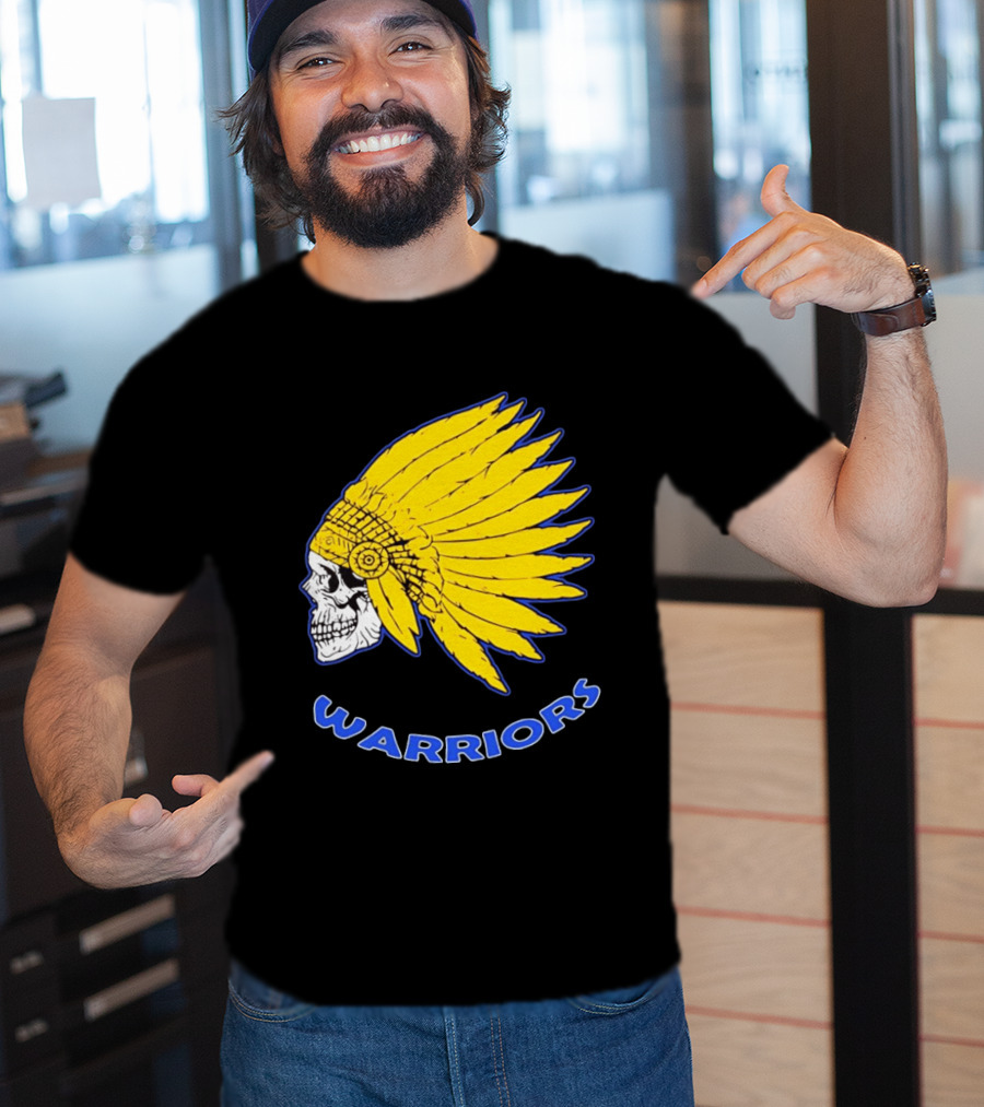Warriors Fearless Spirit Skull Yellow Headdress T-Shirt