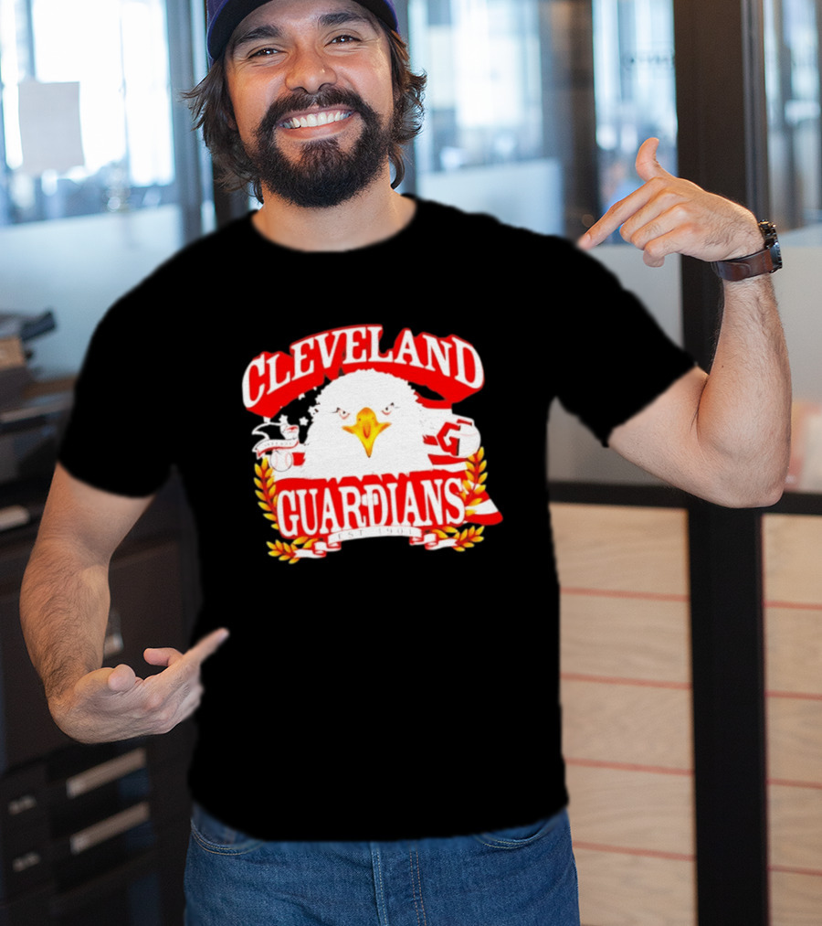 Cleveland Guardians Bald Eagle American Flag Baseball Est 1901 T-Shirt