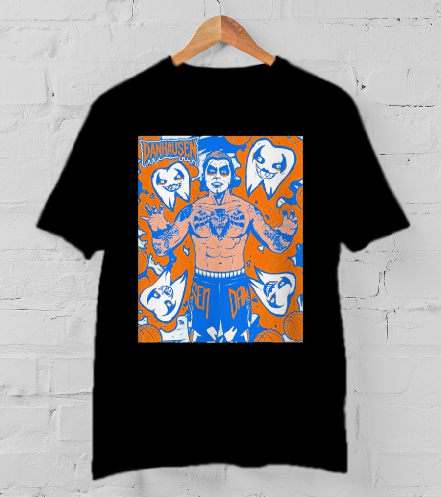 New York Knicks Danhausen Collaboration Uncursed Cartoon T-Shirt