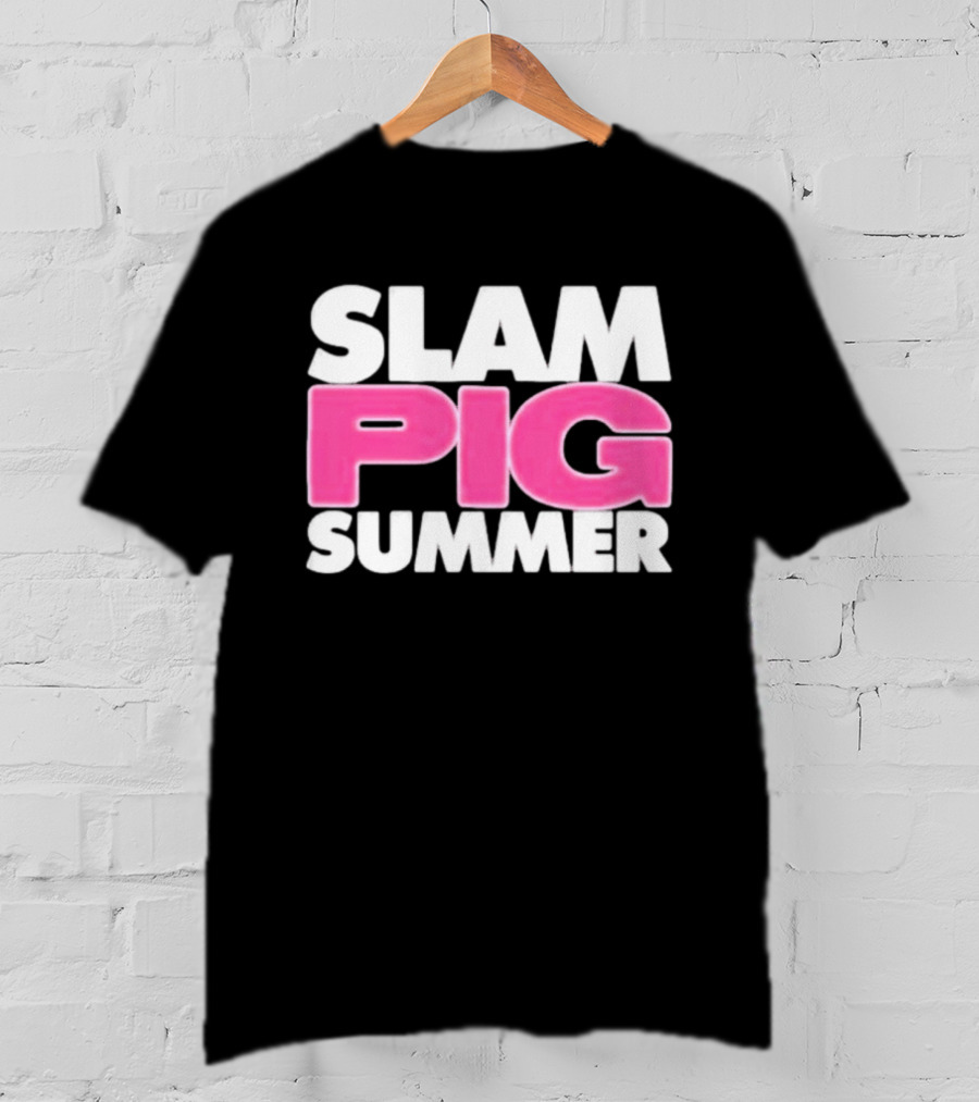 Slam Pig Summer Bold Pink Text Trend T-Shirt
